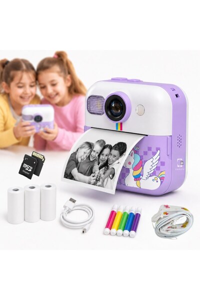 FAMIFY Cameră instantanee pentru copii, 48MP, Full HD, Jocuri, Muzică, 1500mA...