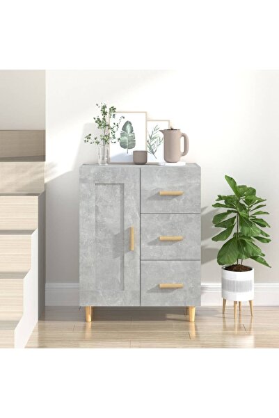 Concept Servantă, gri beton, 69,5x34x90 cm, lemn compozit