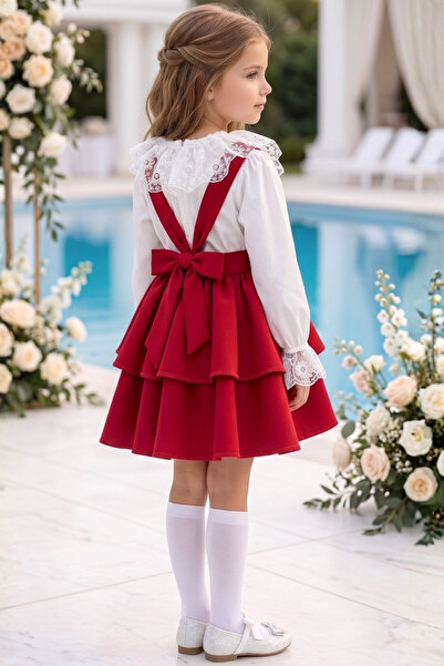 Parla Kids Crvena haljina Helen za devojčice, gilet Čipka, bluza, 23. april, ...