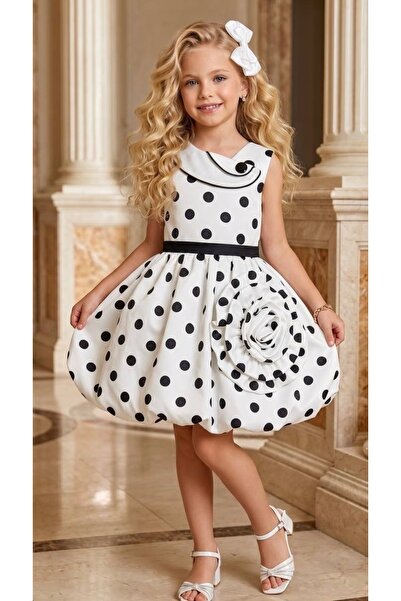 CALİSA Rochie de prințesă din satin premium pentru fete, cu cataramă - Rochie...