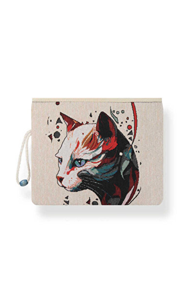 Bursa İpek Cat Patterned Tapestry Handbag