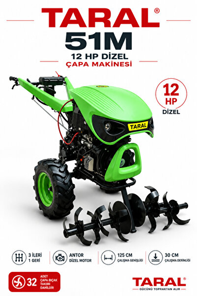 PMG TARAL Taral 51m Çapa Makinası 12 HP çapa makinası