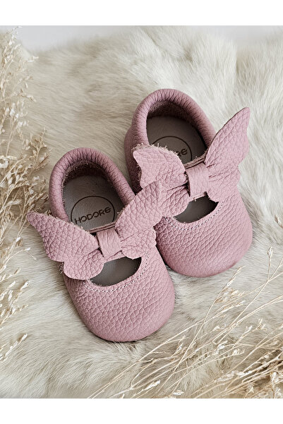 Hodore Alice Soft Pembe Hakiki Deri Bebek Makosen Patik