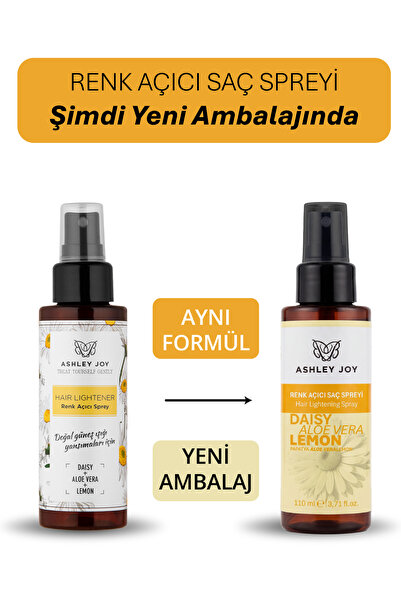 ASHLEY JOY Renk Açıcı Saç Spreyi - Papatya, Limon ve Aloe Vera Özlü Vegan Formül 110 ml