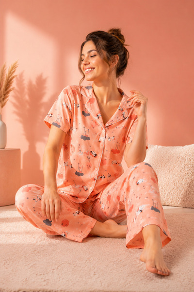 STRAWBERRY Pijama din bumbac cu nasturi