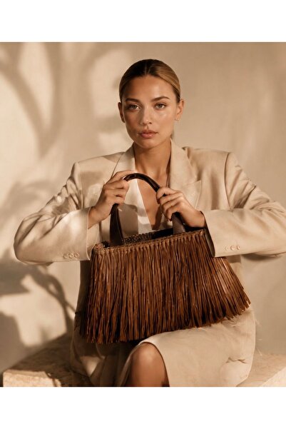 DESS DESIGN حقيبة RUE STRAW BAG - حقيبة من القش مصنوعة يدويًا - حقيبة يد نسائ...