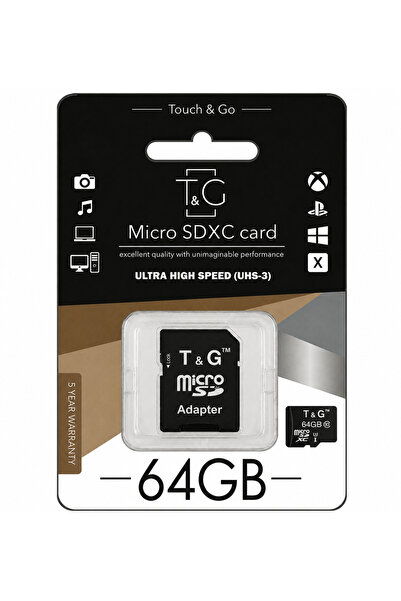 T&G Κάρτα μνήμης Micro SDXC 64GB με αντάπτορα SD