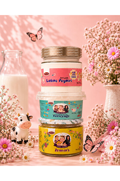 ÜRETEN ANNELER 3'lü Paket(Labne Peyniri-Tuzsuz Yayık Tereyağ-Tuzsuz Zeymik's)