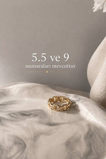 GONESSA High Quality Non-Tarnish Gold Ring with Zircon Stone