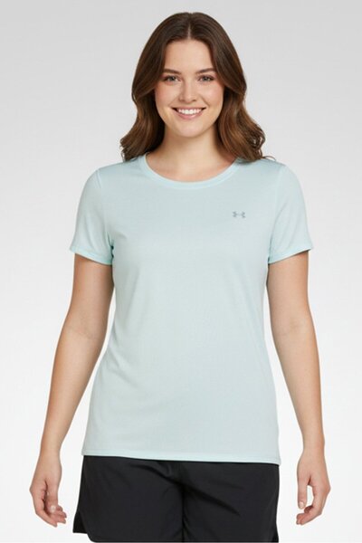 Under Armour Women Sportswear Fit Short Sleeve Outdoor Top, Light Blue