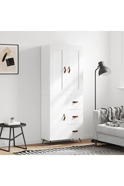 Concept Dulap înalt, alb, 69,5x34x180 cm, lemn compozit