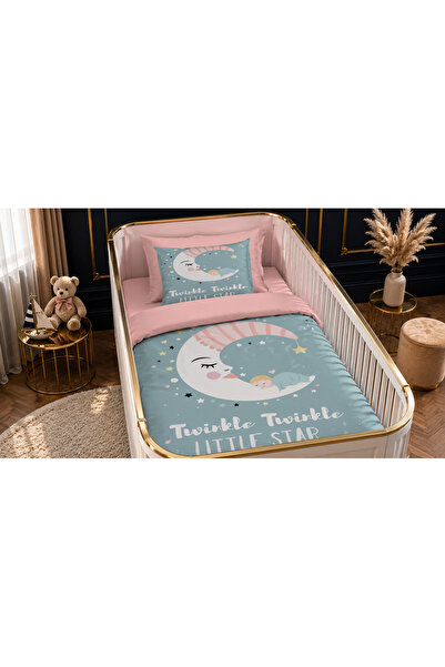 Fabeteks Little Star Crescent Moon Single Digital Baby Bedding Set