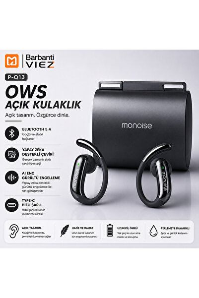 Barbanti Monoise P-Q13 Akıllı dil Çevirici kulaklık– 53 Dil Destekli, Taşınab...