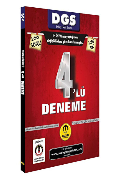 Tasarı Yayınları DGS DENEME SON FORMAT 4LÜ ÇÖZ.