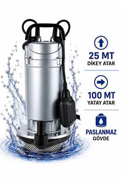 OPTIVEX Qdx1,5-25-0,55 Fa Su Pompası Dalgıç Pompa 0.75 Hp 25 Metre Yukarı Basma