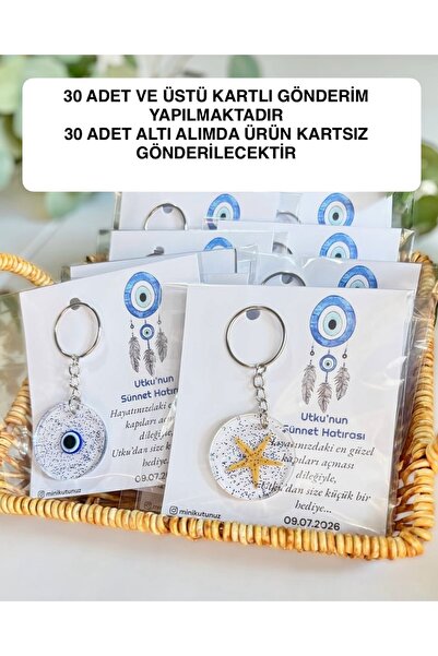 Tasarım 10 adet Karışık Model Sünnet Hediyeliği Epoksi anahtarlık