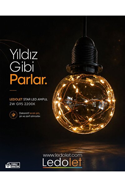 LEDOLET LED AMPUL STAR 2W G95 2200K