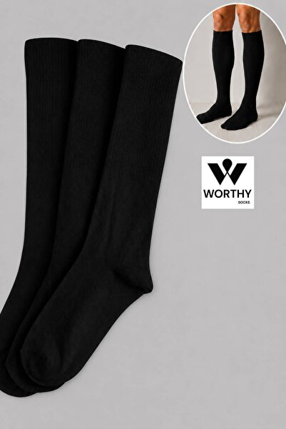 WORTHY SOCKS عبوة من 3 جوارب رياضية للتنس تصل إلى أسفل الركبة