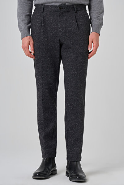 Morven Pantaloni slim fit pentru bărbați, negri, din poliester, cu modele la ...