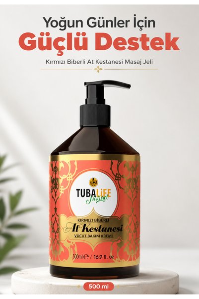 TUBALİFE Horse Chestnut & Red Pepper Massage Gel 500 ml – Body Care and Relaxing Gel