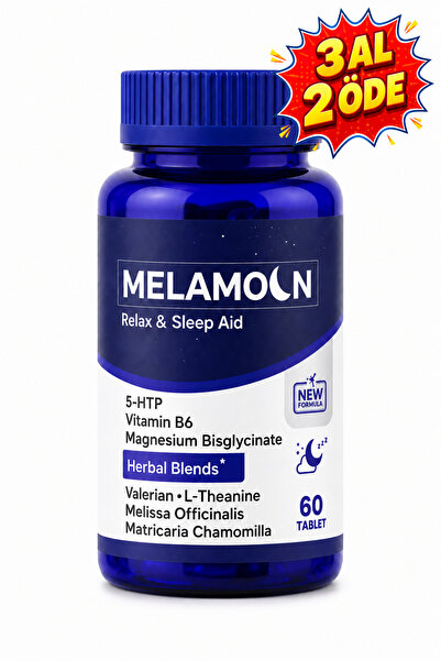 Melamoon 5-HTP, ve Kediotu ekstresi, Takviye Edici Gıda 60 Tablet