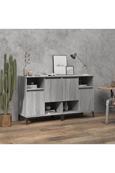Concept Servante, 2 buc, sonoma gri, 60x35x70 cm, lemn prelucrat