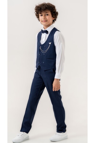 Atlas Kids Costum smoking pentru băieți - Set de 5 piese cu pantaloni, vestă,...