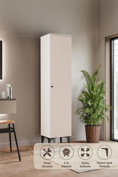 KONFOR Comfort Flex Tek Kapaklı Çok Amaçlı Dolap Beyaz