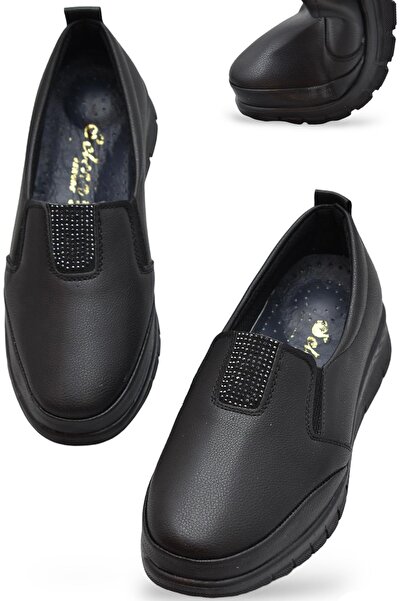 ISPARTALILAR 0240 Stoned Comfortable Orthopedic Sole Daily Women's Shoes Flat...