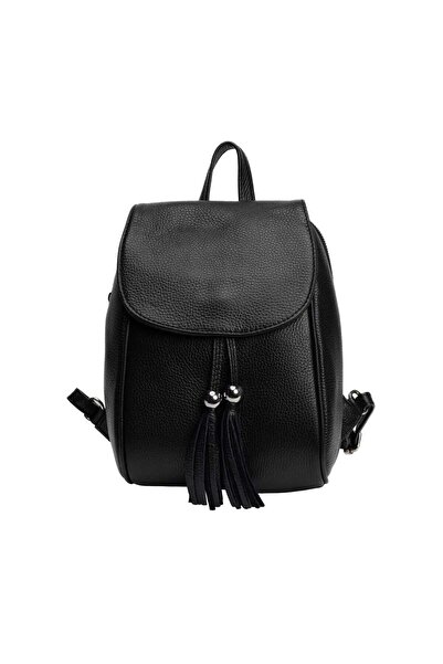 TORO NERO Rucsac de damă din piele naturală neagră Cris