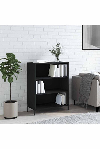 Concept Dulap cu rafturi, negru, 69,5x32,5x90 cm, lemn compozit