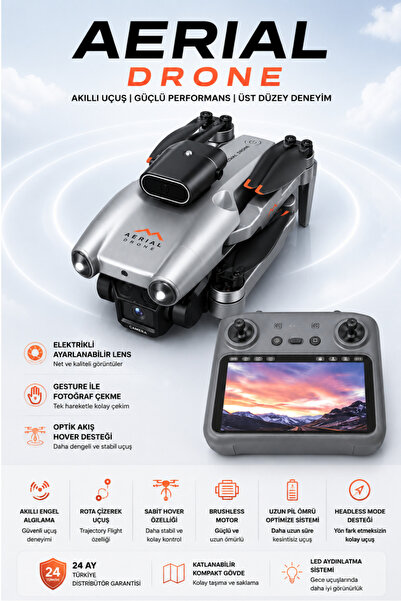 Ayers Aerial Drone Kameralı Ekranlı Kumandalı Brushless Motorlu Akıllı Engel ...