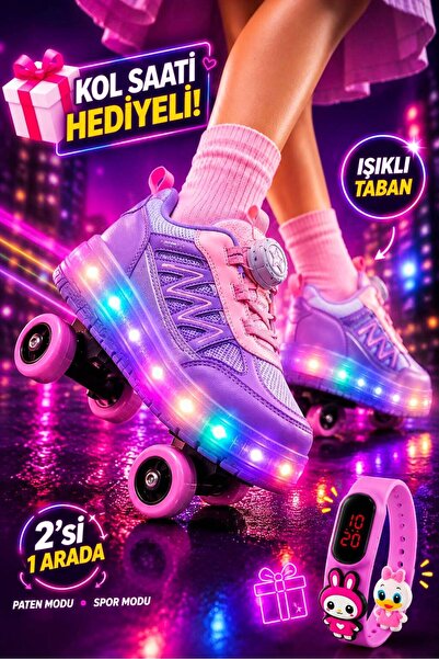 LUCEVERA Çocuk Patenli Işıklı Spor Ayakkabı – LED Taban Tekerlekli Sneaker | ...