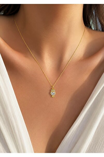 LİNOVE JEWELLERY Gümüş Baykuş Kolye, 925 Ayar Gümüş Baykuş Kolye, Gümüş Kolye...