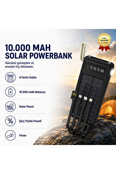 HZL 10.000mAh Dijital Göstergeli Taşınabilir 22.5W Hızlı Şarjlı Dahili Kablol...