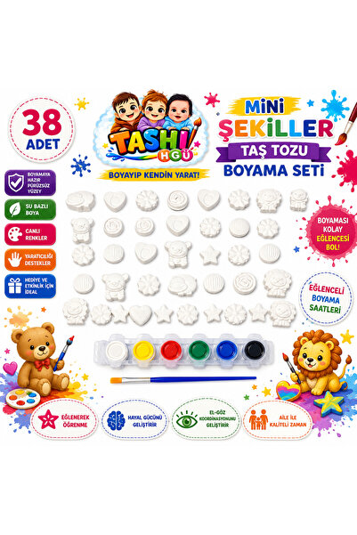 TASHI ART TASHI 38 Adet Hayvan & Obje Temalı Taş Tozu Boyama Seti - Çocuklar ...