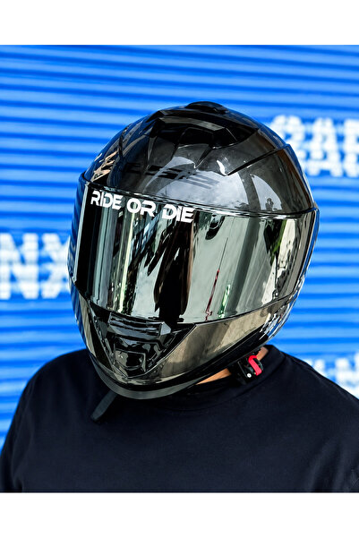 İŞCAN MOTOR Ride Or Die Sticker BEYAZ Kask-Vizör için Etiket 2 ADET