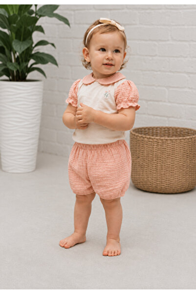 l l louIou baby gifts Flora Muslin Baby/Child Blouse,Shorts Set