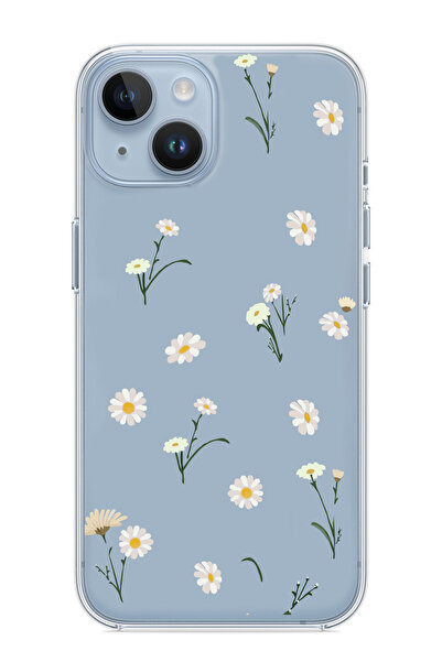 3GEN CASE iPhone 13/iPhone 14 Uyumlu Minik Papatyalar Desenli Şeffaf Silikon ...