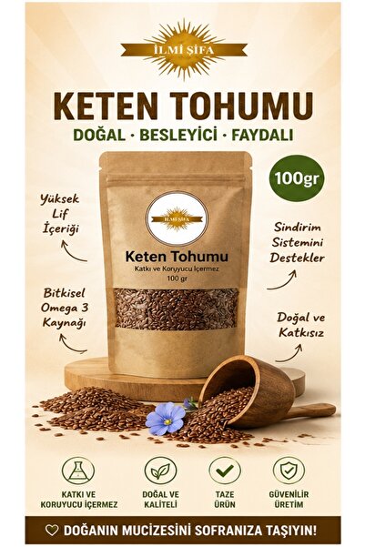 İLMİ ŞİFA Keten Tohumu Tane (Flaxseed – Linseed – Linum usitatissimum) (Doğal...