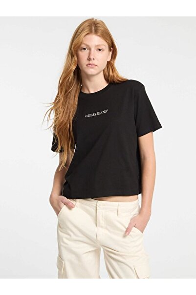 Guess Jeans Gj Ss Cn Boxy Damen-T-Shirt mit kastiger Passform
