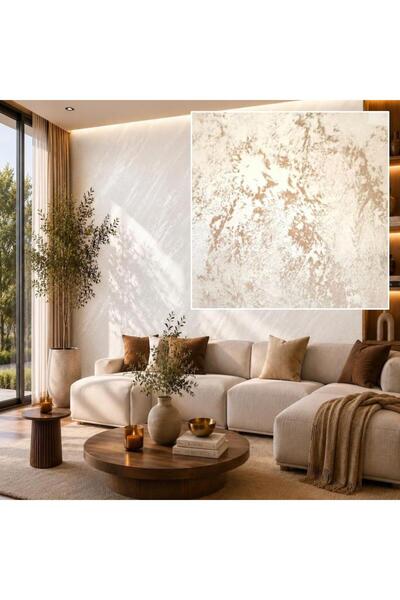 YaYa Color Vopsea Decorativă Perla Luxury cu fulgi perlați, Cafea cu lapte , 1,5 Litri (2 + 1 Inclus)