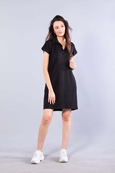 Mckanzie 26676 Rochie scurtă din țesătură modal cu guler