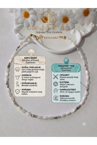 c-bhadu naturel Certified Barley, Amazonite Natural Stone Necklace