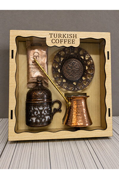 E orient Turkish Coffee Gift Set with Wooden Box |   Coffee Pot, Porcelain Cu...