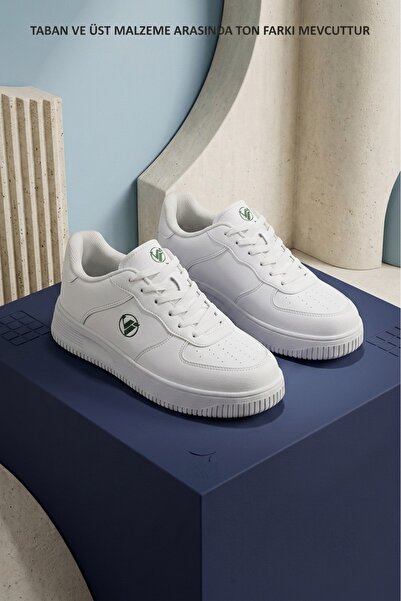 Vojo Inster Ortopedik Rahat Hafif Taban Erkek Sneaker Spor Ayakkabı Beyaz