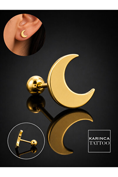 Karınca Piercing Ay Piercing Moon Hilal Conch Tragus Flat Helix Kıkırdak Kula...