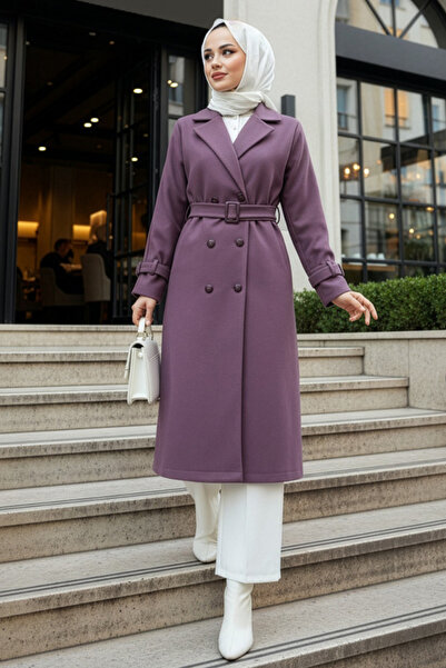 N.S NEVA STYLE Buttoned Dusty Rose Hijab Cashmere Cap 62441Gk