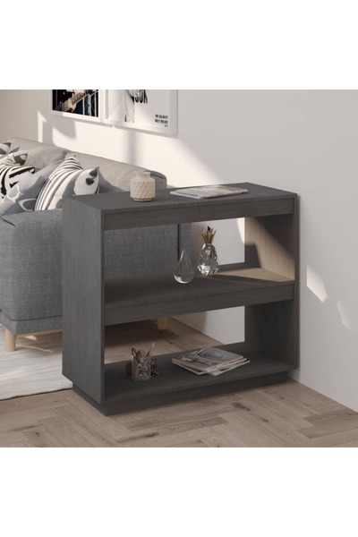 Concept Bibliotecă, gri, 80x35x71 cm, lemn masiv de pin
