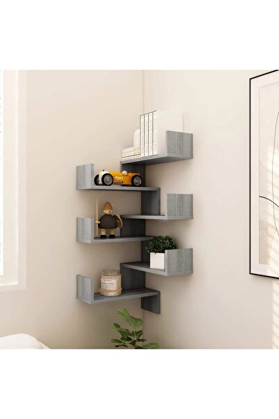 Concept Rafturi colț perete 2 buc sonoma gri 40x40x50 cm lemn prelucrat